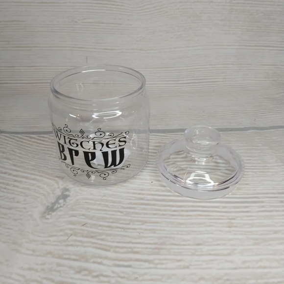 "Witches Brew" Clear Treats Container Jar Alchemy Fall Fun Desk Office - Picture 3 of 3